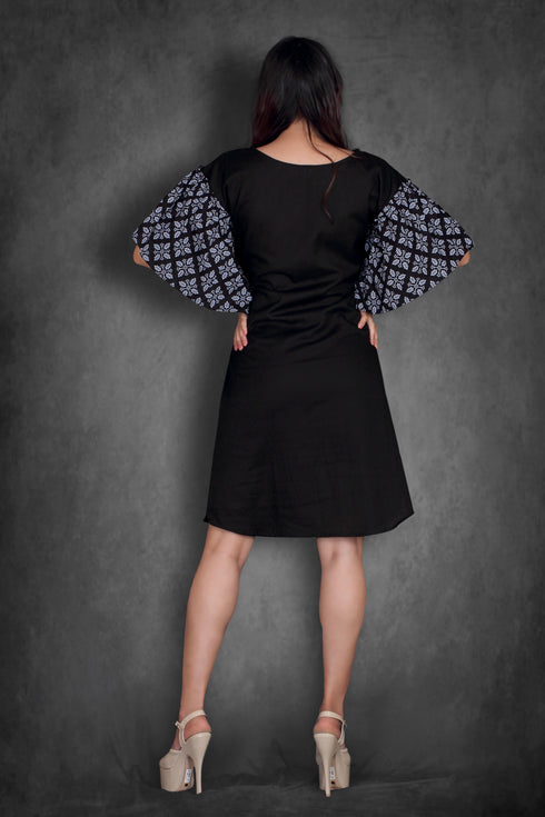 BLACK RUFFLE DRESS